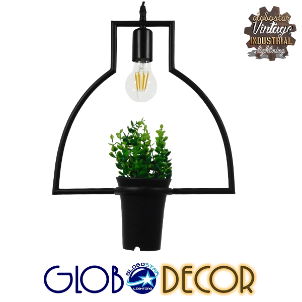 LEDTM® FLOWERPOT 10001209 Μοντέρνο Κρεμαστό Φωτιστικό Οροφής με Ντουί 1 x E27 AC 220-240V IP20 - Μαύρο & Πράσινο - Μ34 x Π34 x Y34cm - Image 3