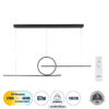LEDTM® TEREZA 61288 Μοντέρνο Κρεμαστό Φωτιστικό Οροφής LED 67W 7504lm 300° AC 220-240V IP20 Ρυθμιζόμενο Λευκό CCT με Χειριστήριο από 2700K έως 6000K Dimmable - Lumileds SMD Chip - Μαύρο Ματ - Μ110 x Π4.5 x Υ34cm - 3 Χρόνια Εγγύηση - Image 2