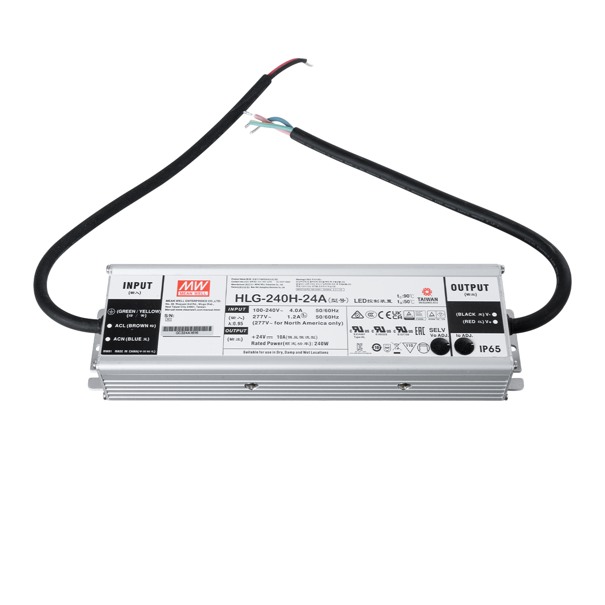 LEDTM® MEANWELL-HLG240H-24A 90793 Τροφοδοτικό/Μετασχηματιστής SELV 240W 10A DC 24V Αδιάβροχο IP65 - AC 220-240V σε DC 24V / Ρυθμιζόμενο από 22.4VDC έως 25.6VDC - Μ24.4 x Π6.8 x Υ3.88cm - 3 Χρόνια Εγγύηση - Image 4