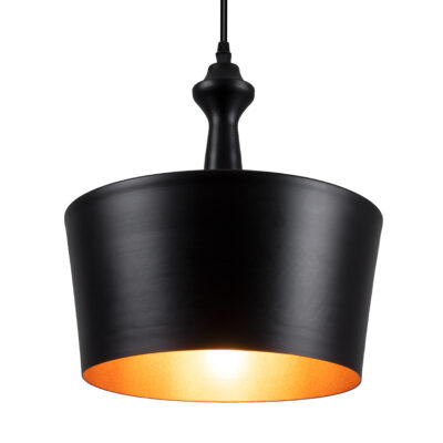 Alternative view of LEDTM® ROCKFORD 01287-A Μοντέρνο Κρεμαστό Φωτιστικό Οροφής με Ντουί 1 x E27 AC 220-240V IP20 - Μαύρο & Χρυσό - Μ30 x Π30 x Υ30cm