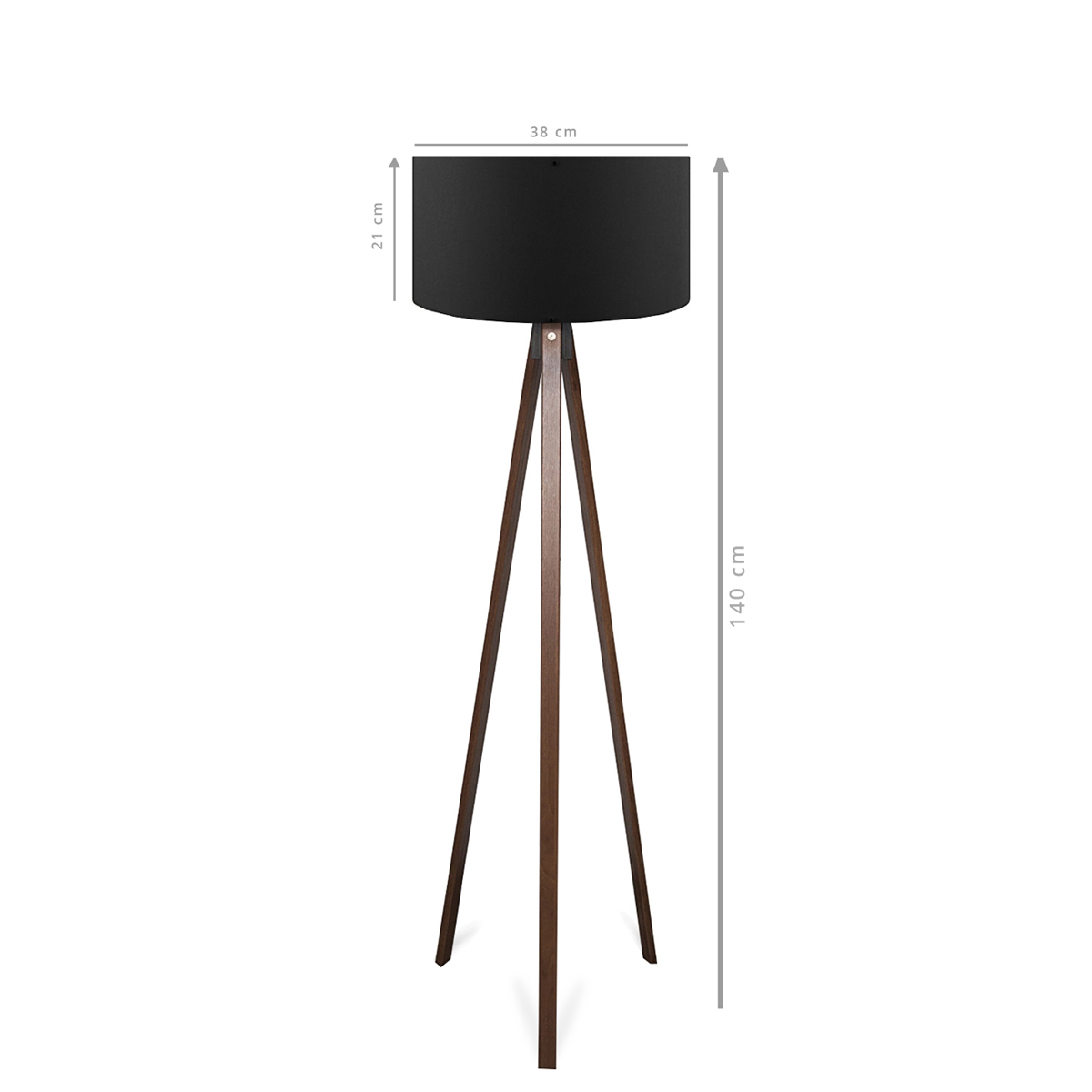 LEDTM® SAGA 204-0038 Μοντέρνο Επιδαπέδιο Φωτιστικό με Ντουί 1 x E27 AC 220-240V IP20 - Καφέ & Μαύρο - Μ38 x Π38 x Υ140cm - Image 9