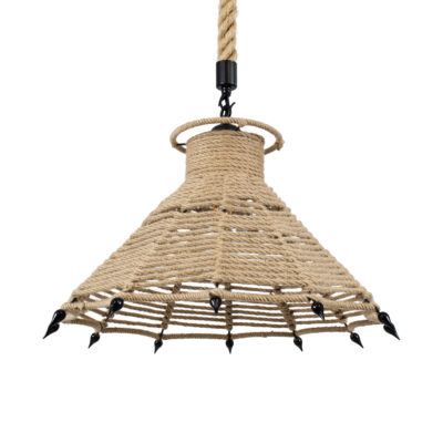 Alternative view of LEDTM® OZERO 01603 Boho Κρεμαστό Φωτιστικό Οροφής με Ντουί 1 x E27 AC 220-240V IP20 - Μπεζ & Μαύρο - Μ41 x Π41 x Y28cm