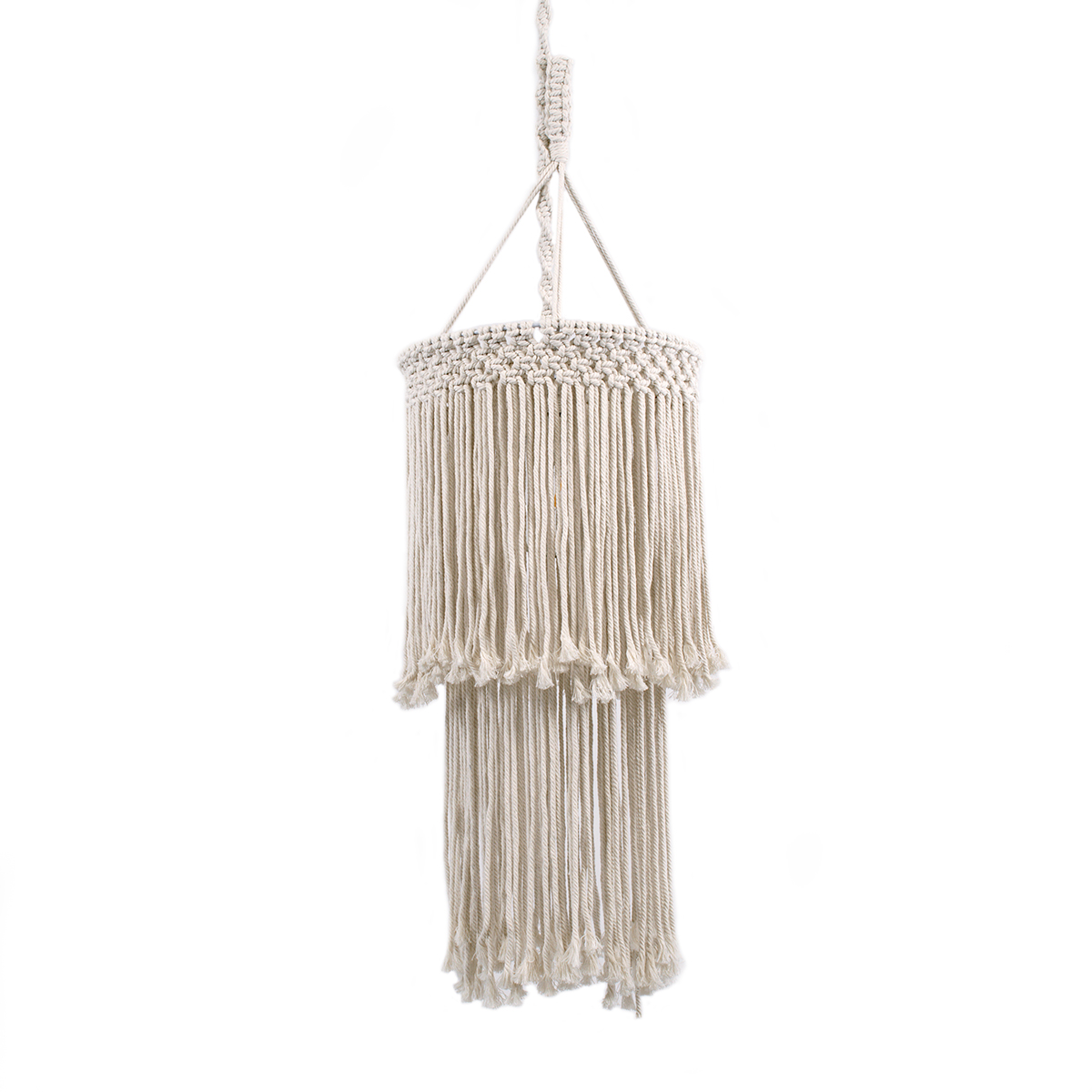 LEDTM® ZAMBIA 36208 Boho Κρεμαστό Φωτιστικό Οροφής με Ντουί 1 x E27 AC 220-240V IP20 - Μπεζ - Μ30 x Π30 x Υ60cm - Image 2