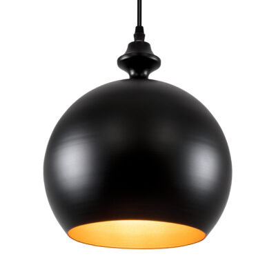 Alternative view of LEDTM® ROCKFORD 01287-B Μοντέρνο Κρεμαστό Φωτιστικό Οροφής με Ντουί 1 x E27 AC 220-240V IP20 - Μαύρο & Χρυσό - Μ24 x Π24 x Y27cm