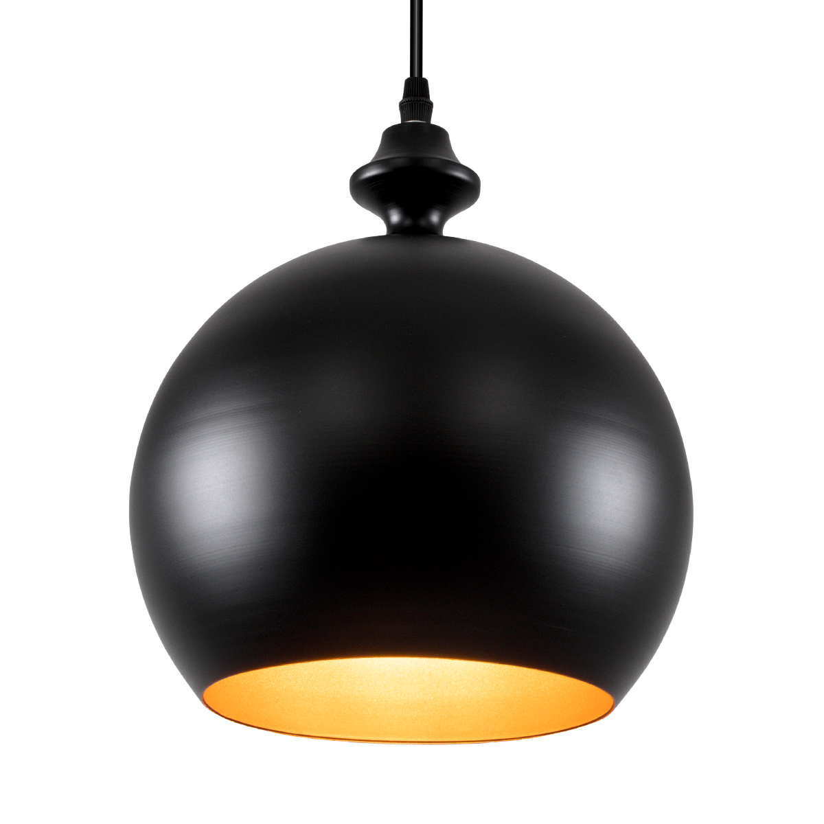 LEDTM® ROCKFORD 01287-B Μοντέρνο Κρεμαστό Φωτιστικό Οροφής με Ντουί 1 x E27 AC 220-240V IP20 - Μαύρο & Χρυσό - Μ24 x Π24 x Y27cm - Image 2