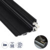 LEDTM® STAIR-PROFILE 70843-3M Προφίλ Αλουμινίου - Βάση & Ψύκτρα Ταινίας LED με Μαύρο Φιμέ Κάλυμμα - Χρήση σε Σκαλοπάτια - Πατητό Κάλυμμα - Μαύρο - 3 Μέτρα - Μ300 x Π8 x Υ3.2cm - Image 2