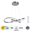 LEDTM® DEXTER 60498 Μοντέρνο Κρεμαστό Φωτιστικό Οροφής LED 72W 8064lm 300° AC 220-240V IP20 Ρυθμιζόμενο Λευκό CCT με Χειριστήριο από 2700K έως 6000K Dimmable - Lumileds SMD Chip - Νίκελ Βούρτσας - Μ56 x Π56 x Υ14cm - 3 Χρόνια Εγγύηση - Image 2