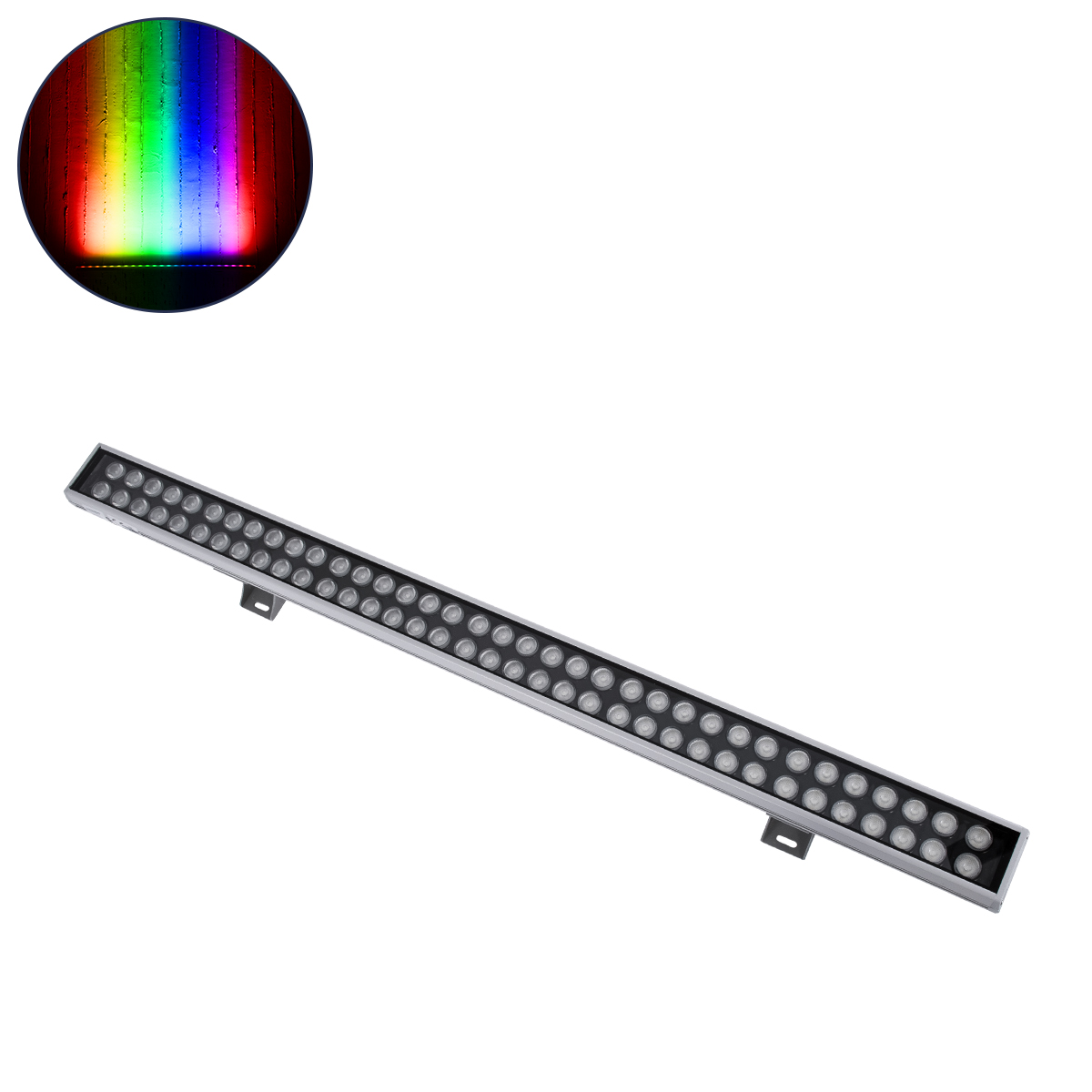 LEDTM® WASHERGAIA 90216 Μπάρα Φωτισμού Wall Washer LED 144W 12240lm 10° DC 24V Αδιάβροχο IP67 Πολύχρωμο RGBW Dimmable DMX512 - Bridgelux SMD Chip - Γκρι Ανθρακί - Μ100 x Π7.3 x Υ4.3cm - 3 Χρόνια Εγγύηση - Image 2