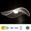 LEDTM® ACRYLICA 60975 Μοντέρνο Κρεμαστό Φωτιστικό Οροφής LED 20W 2240lm 360° AC 220-240V IP20 Ρυθμιζόμενο Λευκό CCT με On/Off 2700K/4500K/6000K - Lumileds SMD Chip - Διάφανο & Μαύρο Ματ - Μ60 x Π60 x Υ15cm - 3 Χρόνια Εγγύηση - Image 2