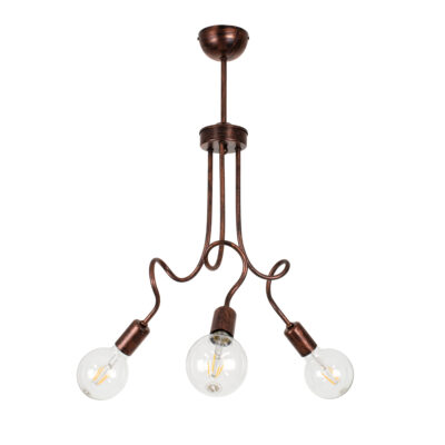 Alternative view of LEDTM® ASPECT 00788 Μοντέρνο Φωτιστικό Οροφής με Ντουί 3 x E27 AC 220-240V IP20 - Χάλκινο - Μ42 x Π42 x Υ60cm