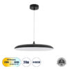 LEDTM® BARON 61254 Μοντέρνο Κρεμαστό Φωτιστικό Οροφής LED 24W 2880lm 120° AC 220-240V IP20 Ρυθμιζόμενο Λευκό CCT με On/Off 2700K/4500K/6000K - Lumileds SMD Chip - Μαύρο Ματ - Μ40 x Π40 x Υ10cm - 3 Χρόνια Εγγύηση - Image 2