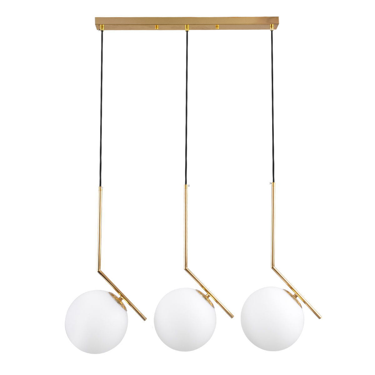 LEDTM® MONROE 00955 Μοντέρνο Κρεμαστό Φωτιστικό Οροφής με Ντουί 3 x E27 AC 220-240V IP20 - Χρυσό & Λευκό - Μ74 x Π25 x Υ50cm - Image 2
