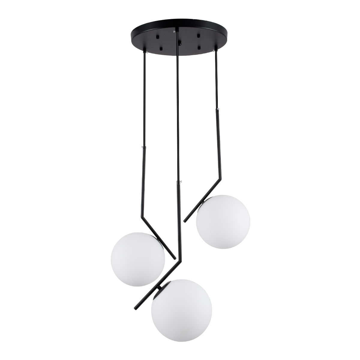 LEDTM® MONROE 00952 Μοντέρνο Κρεμαστό Φωτιστικό Οροφής με Ντουί 3 x E27 AC 220-240V IP20 - Μαύρο & Λευκό - Μ60 x Π60 x Υ50cm - Image 2
