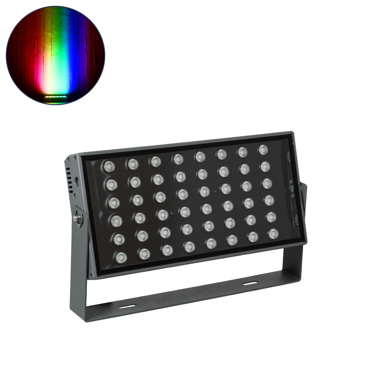 LEDTM® FLOODZANA 90559 Προβολέας Σποτ Wall Washer LED 100W 8000lm 30° DC 24V Αδιάβροχο IP65 Πολύχρωμο RGBW Dimmable DMX512 - Bridgelux SMD Chip - Γκρι Ανθρακί - Μ45.5 x Π28 x Υ10cm - 3 Χρόνια Εγγύηση - Image 2