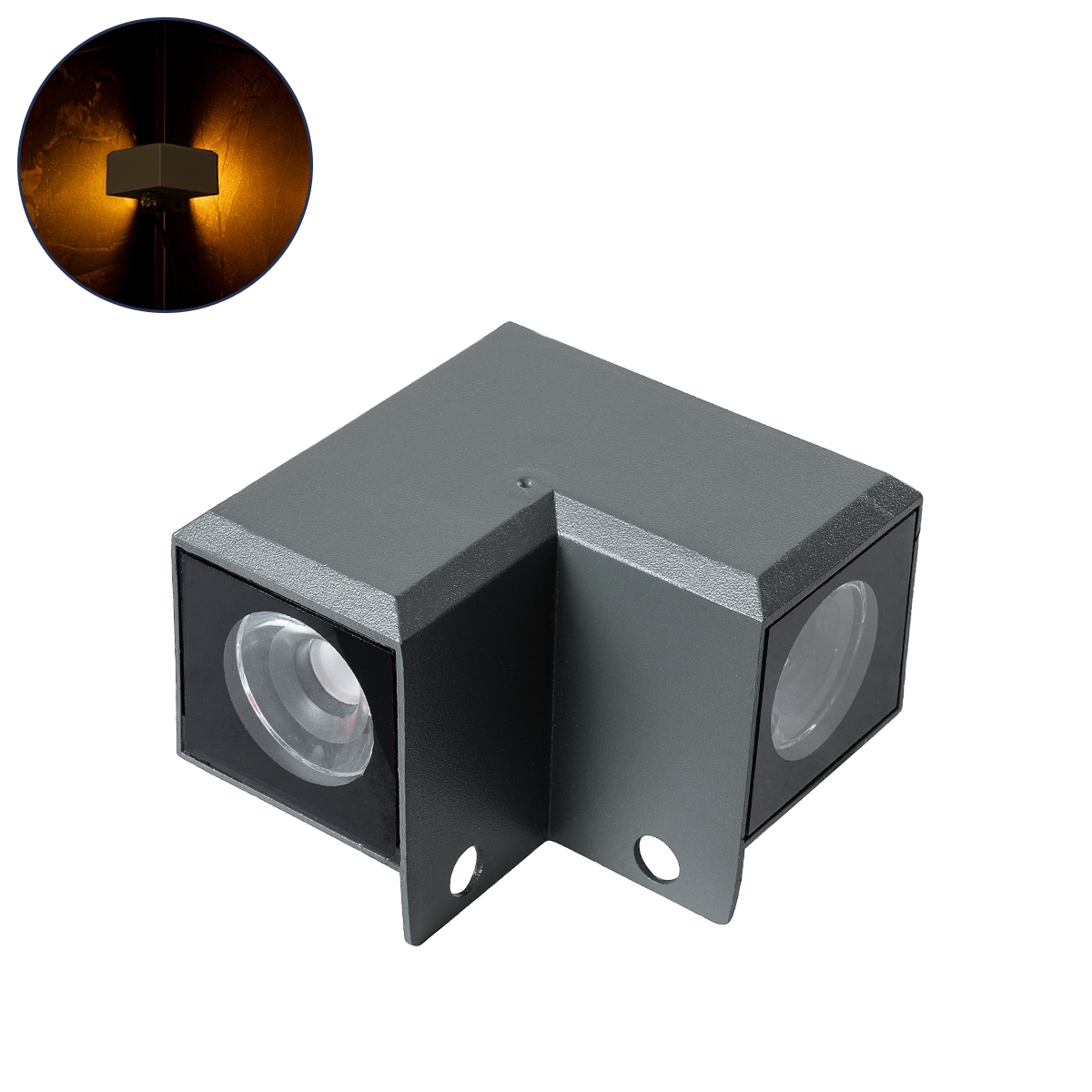 LEDTM® WALLDONA 90730 Γωνιακό Φωτιστικό LED 10W 1050lm 10° DC 24V Αδιάβροχο IP66 Ultra Θερμό Λευκό 2200K Dimmable - CREE XPE Chip - Γκρι Ανθρακί - Μ8 x Π8 x Υ6cm - 3 Χρόνια Εγγύηση - Image 2