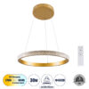 LEDTM® DIAMOND 61129 Μοντέρνο Κρεμαστό Φωτιστικό Οροφής LED 30W 3513lm 360° AC 220-240V IP20 Ρυθμιζόμενο Λευκό CCT με Χειριστήριο από 2700K έως 6000K Dimmable - Lumileds SMD Chip - Χρυσό Βούρτσας - Μ40 x Π40 x Υ3cm - 3 Χρόνια Εγγύηση - Image 2