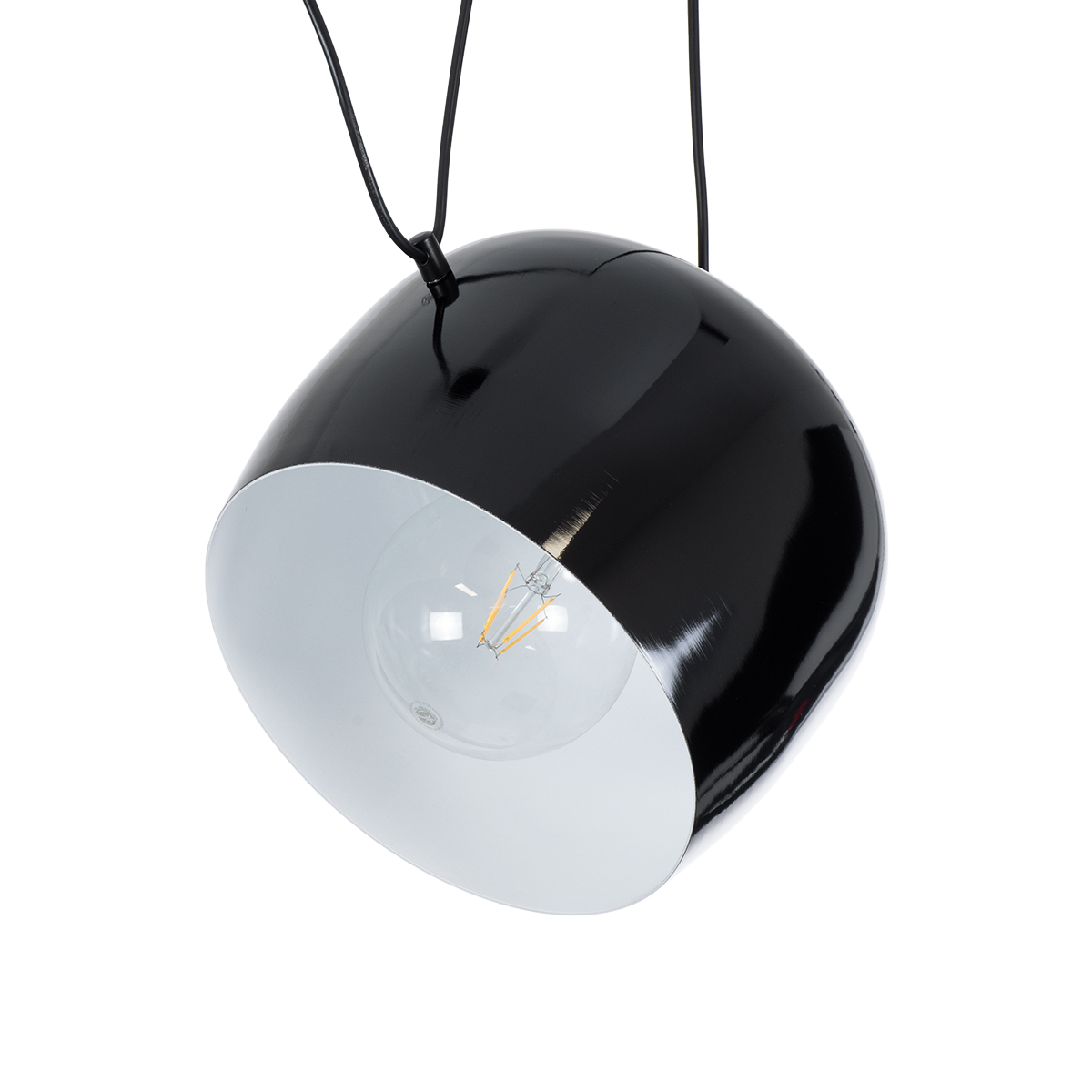 LEDTM® JASPER 01373 Μοντέρνο Κρεμαστό Φωτιστικό Οροφής με Ντουί 1 x E27 AC 220-240V IP20 - Μαύρο & Λευκό - Μ26.5 x Π26.5 x Υ20.5cm - Image 2