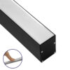 LEDTM® ALP-LINEAR VERTEX 70828-3M Επιφανειακό Προφίλ Αλουμινίου με Λευκό Γαλακτερό Πατητό Κάλυμμα για Ταινίες LED IP20 - Μαύρο & Λευκό - Μ300 x Π5 x Υ7cm - Image 2