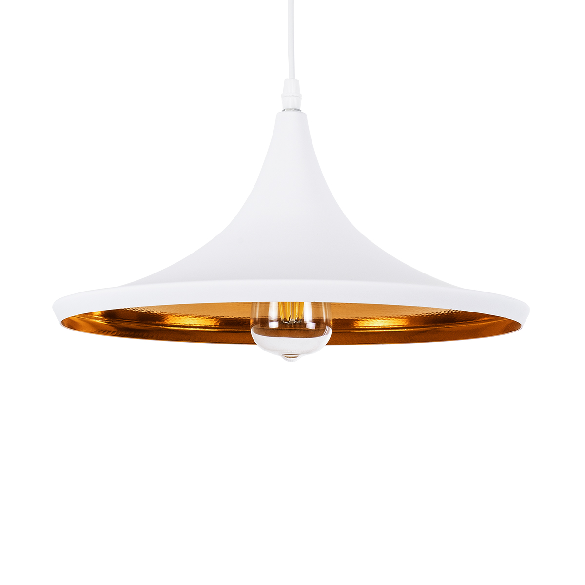 LEDTM® SHANGHAI 01026-B Μοντέρνο Κρεμαστό Φωτιστικό Οροφής με Ντουί 1 x E27 AC 220-240V IP20 - Λευκό & Χρυσό - Μ37 x Π37 x Υ17cm - Image 2