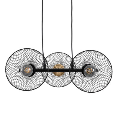 Alternative view of LEDTM® VERONA 00586 Μοντέρνο Κρεμαστό Φωτιστικό Οροφής με Ντουί 3 x E27 AC 220-240V IP20 - Μαύρο & Χρυσό - Μ50 x Π28 x Υ20cm