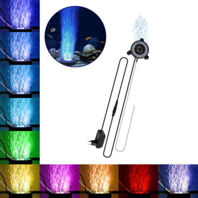 Alternative view of LEDTM® AQUARIUS 79682 Φωτιστικό Ενυδρείου με Οξυγονωτή LED 7.2W 360lm 180° AC 220-240V Αδιάβροχο IP68 Πολύχρωμο RGB - Sanan SMD Chip - Μαύρο - Μ5.5 x Π5.5 x Υ2.1cm - 2 Χρόνια Εγγύηση