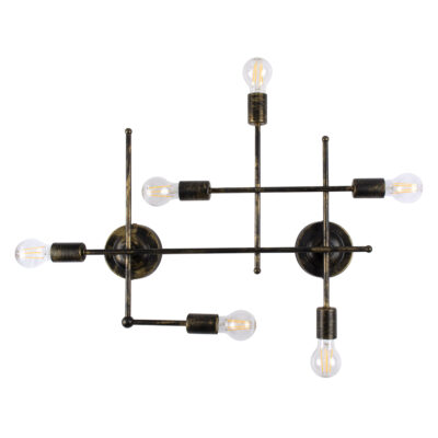 Alternative view of LEDTM® PIPING 00666 Vintage Φωτιστικό Τοίχου - Απλίκα με Ντουί 6 x E27 AC 220-240V IP20 - Μπρούτζινο - Μ66 x Π9.5 x Υ49cm