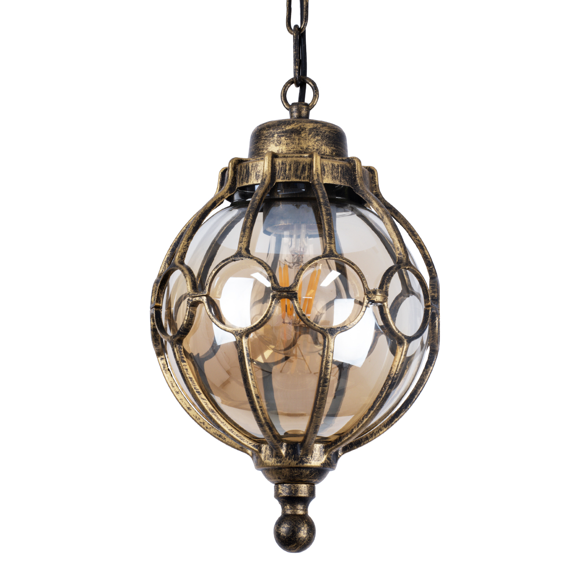 LEDTM® ETOILE 00988 Vintage Κρεμαστό Φωτιστικό Οροφής με Ντουί 1 x E27 AC 220-240V IP20 - Μπρούτζινο Εφέ Σκουριάς & Μελί - Μ18 x Π18 x Y27cm - Image 2