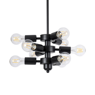 Alternative view of LEDTM® DELIR 01035 Μοντέρνο Φωτιστικό Οροφής με Ντουί 9 x E27 AC 220-240V IP20 - Μαύρο - Μ24 x Π24 x Υ23cm