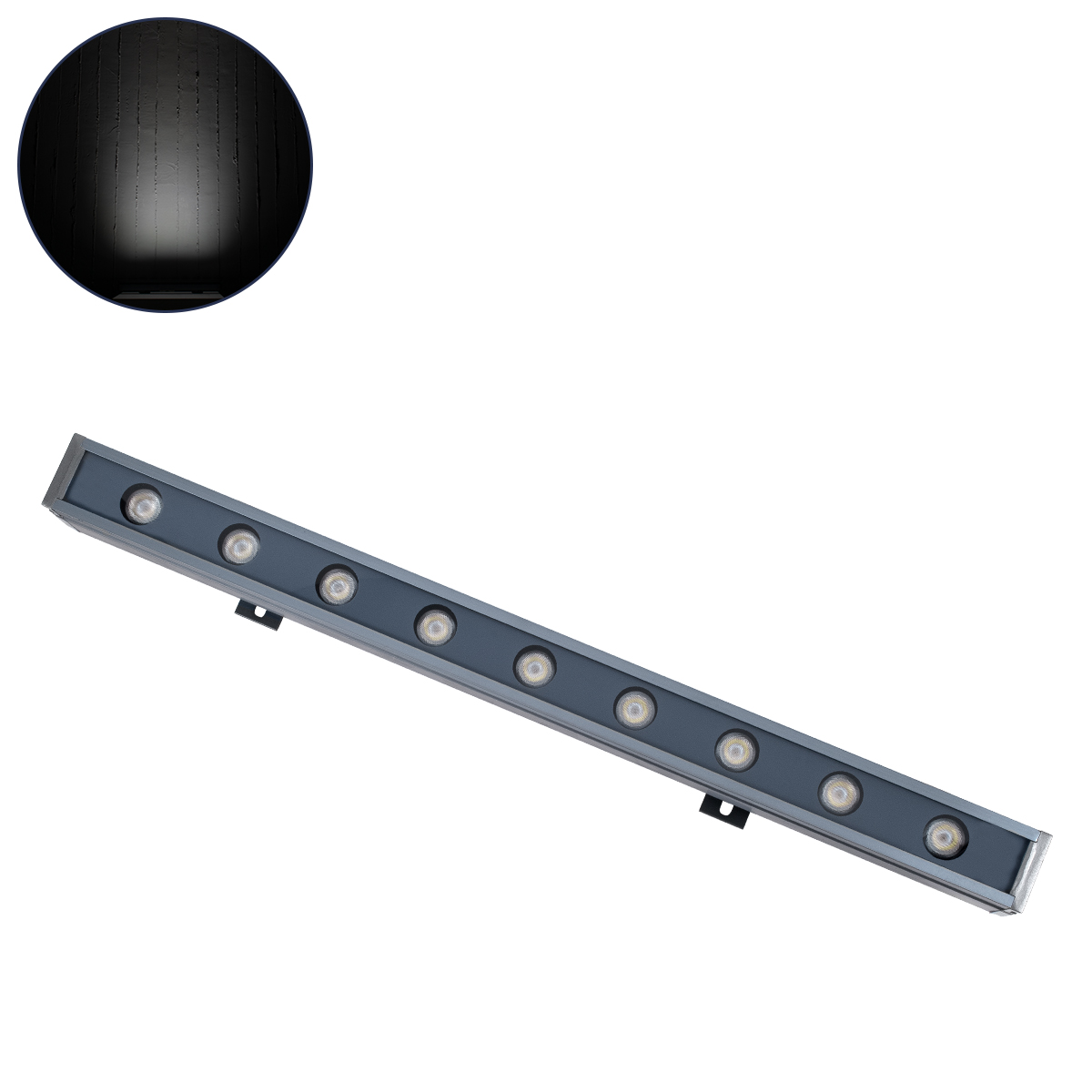 LEDTM® WASHERMARGO 90174 Μπάρα Φωτισμού Wall Washer LED 9W 1080lm 30° DC 24V Αδιάβροχο IP65 Ψυχρό Λευκό 6000K Dimmable - Bridgelux SMD Chip - Γκρι Ανθρακί - Μ50 x Π4 x Υ5cm - 3 Χρόνια Εγγύηση - Image 2