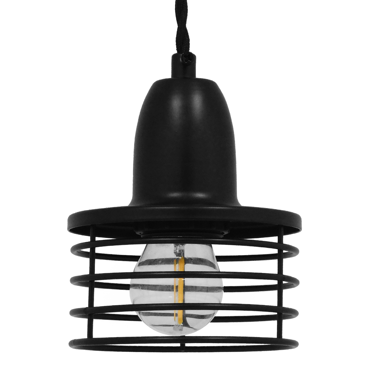LEDTM® MANHATTAN 01456 Μοντέρνο Κρεμαστό Φωτιστικό Οροφής με Ντουί 1 x E27 AC 220-240V IP20 - Μαύρο - Μ11 x Π11 x Υ14cm - Image 2
