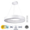 LEDTM® RA 61195 Μοντέρνο Κρεμαστό Φωτιστικό Οροφής LED 67W 7370lm 120° AC 220-240V IP20 Ρυθμιζόμενο Λευκό CCT με Χειριστήριο από 2700K έως 6000K Dimmable - Lumileds SMD Chip - Λευκό Ματ - Μ60 x Π60 x Υ8cm - 3 Χρόνια Εγγύηση - Image 2