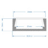 LEDTM® ALP-LINEAR ALIENA 70809-2M Επιφανειακό Προφίλ Αλουμινίου με Λευκό Γαλακτερό Πατητό Κάλυμμα για Ταινίες LED IP20 - Ασημί & Λευκό - Μ200 x Π2.4 x Υ1.1cm - Πακέτο 5 Τεμαχίων - Image 3