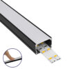 LEDTM® ALP-LINEAR VEXTA 70825-3M Επιφανειακό Προφίλ Αλουμινίου με Λευκό Γαλακτερό Πατητό Κάλυμμα για Ταινίες LED IP20 - Μαύρο & Λευκό - Μ300 x Π3 x Υ2cm - Πακέτο 5 Τεμαχίων - Image 2
