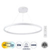 LEDTM® DIAMOND 61521 Μοντέρνο Κρεμαστό Φωτιστικό Οροφής LED 67W 7504lm 360° AC 220-240V IP20 Ρυθμιζόμενο Λευκό CCT με Χειριστήριο από 2700K έως 6000K Dimmable - Lumileds SMD Chip - Λευκό Ματ - Μ80 x Π80 x Υ110cm - 3 Χρόνια Εγγύηση - Image 2