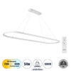 LEDTM® BOLIVAR 61272 Μοντέρνο Κρεμαστό Φωτιστικό Οροφής LED 54W 6210lm 360° AC 220-240V IP20 Ρυθμιζόμενο Λευκό CCT με Χειριστήριο από 2700K έως 6000K Dimmable - Lumileds SMD Chip - Λευκό Ματ - Μ120 x Π30 x Υ2cm - 3 Χρόνια Εγγύηση - Image 2