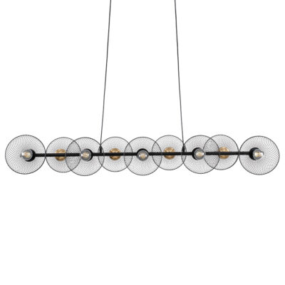 Alternative view of LEDTM® VERONA 00588 Μοντέρνο Κρεμαστό Φωτιστικό Οροφής με Ντουί 9 x E27 AC 220-240V IP20 - Μαύρο & Χρυσό - Μ140 x Π28 x Υ20cm