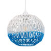 LEDTM® SANTOR 00728 Boho Κρεμαστό Φωτιστικό Οροφής με Ντουί 1 x E27 AC 220-240V IP20 - Λευκό & Μπλε - Μ30 x Π30 x Υ30cm - Image 2
