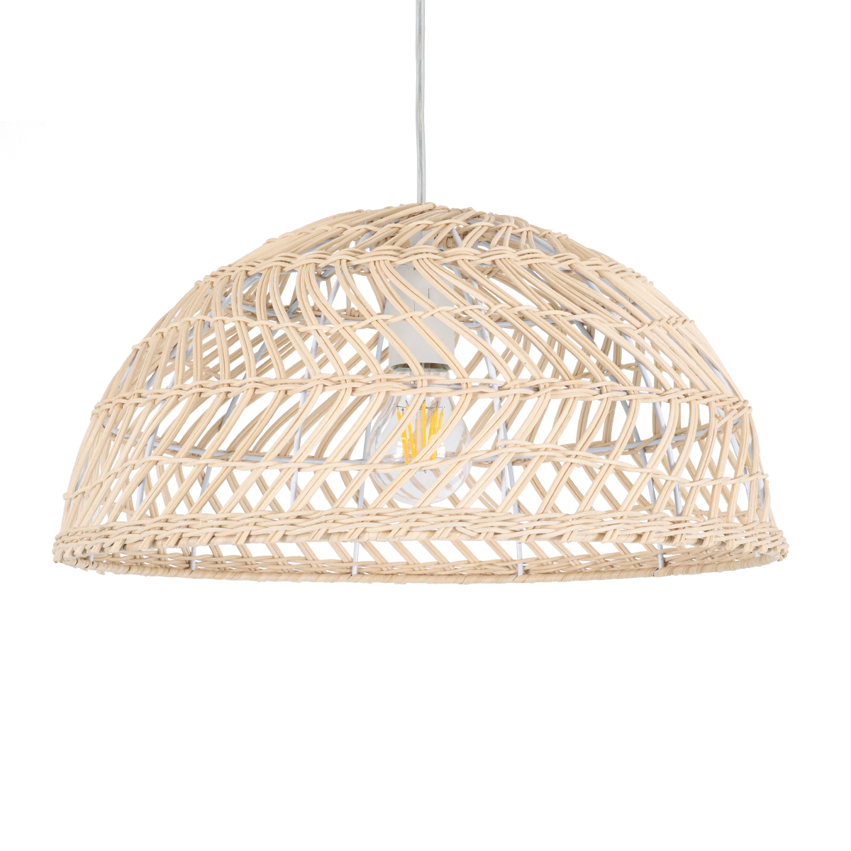 LEDTM® COMORES 01727 Boho Κρεμαστό Φωτιστικό Οροφής με Ντουί 1 x E27 AC 220-240V IP20 - Μπεζ - Μ40 x Π40 x Y20cm - Image 2
