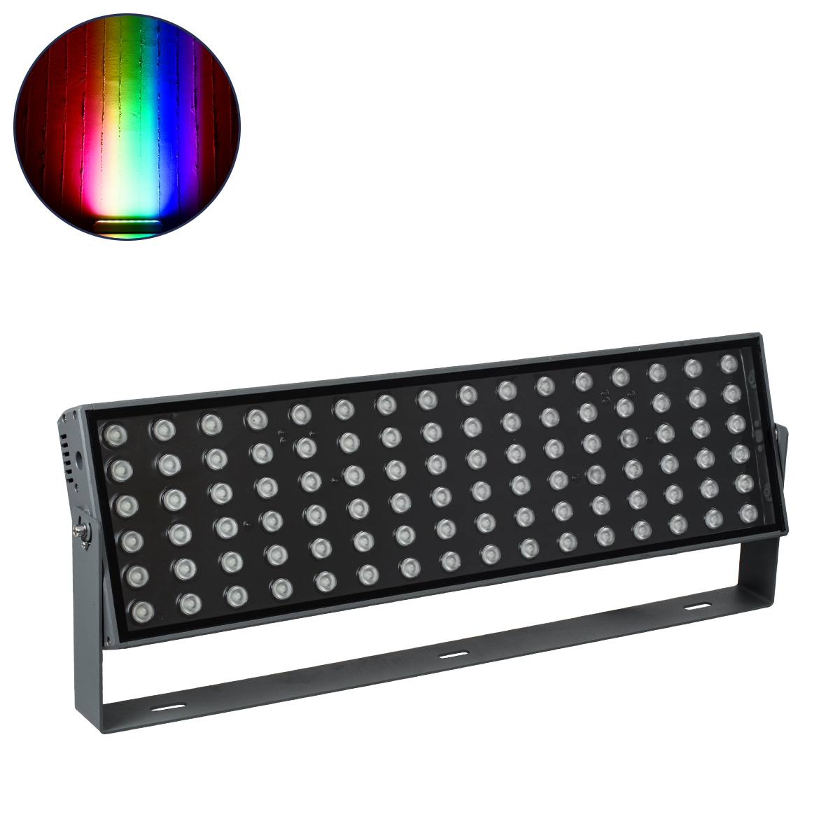 LEDTM® FLOODZANA 90561 Προβολέας Σποτ Wall Washer LED 200W 16000lm 30° DC 24V Αδιάβροχο IP65 Πολύχρωμο RGBW Dimmable DMX512 - Bridgelux SMD Chip - Γκρι Ανθρακί - Μ70 x Π29 x Υ10cm - 3 Χρόνια Εγγύηση - Image 2