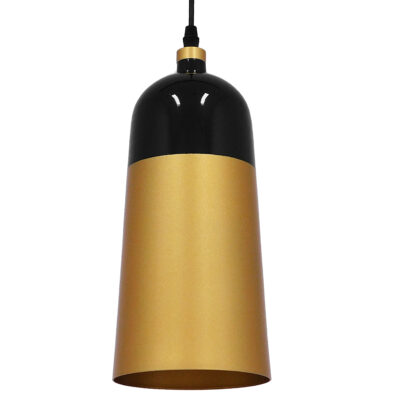 Alternative view of LEDTM® PALAZZO 01523 Μοντέρνο Κρεμαστό Φωτιστικό Οροφής με Ντουί 1 x E27 AC 220-240V IP20 - Μαύρο & Χρυσό - Μ14 x Π14 x Υ34cm