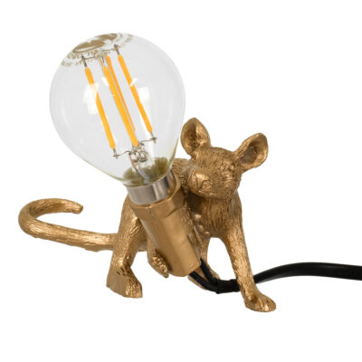 Alternative view of LEDTM® MOUSE 00677 Vintage Επιτραπέζιο Φωτιστικό Πορτατίφ με Ντουί 1 x E12 AC 220-240V IP20 - Χρυσό - Μ13 x Π4 x Υ7cm