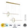 LEDTM® LINEARE 61291 Μοντέρνο Κρεμαστό Φωτιστικό Οροφής LED 67W 7504lm 300° AC 220-240V IP20 Ρυθμιζόμενο Λευκό CCT με Χειριστήριο από 2700K έως 6000K Dimmable - Lumileds SMD Chip - Χρυσό Βούρτσας - Μ130 x Π25 x Υ60cm - 3 Χρόνια Εγγύηση - Image 2