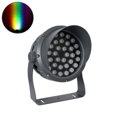 Alternative view of LEDTM® FLOODIMO 90745 Προβολέας Σποτ Wall Washer με Αντιθαμβωτική Γρίλια LED 54W 4320lm 10° DC 24V Αδιάβροχο IP67 Πολύχρωμο RGBW Dimmable DMX512 - Bridgelux SMD Chip - Γκρι Ανθρακί - Μ26 x Π28 x Υ35cm - 3 Χρόνια Εγγύηση