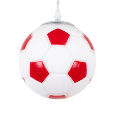 Alternative view of LEDTM® FOOTBALL 00642 Παιδικό Κρεμαστό Φωτιστικό Οροφής με Ντουί 1 x E27 AC 220-240V IP20 - Λευκό & Κόκκινο - Μ15 x Π15 x Y18cm