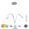 LEDTM® SPIRALE 61285 Μοντέρνο Κρεμαστό Φωτιστικό Οροφής LED 75W 8400lm 300° AC 220-240V IP20 Ρυθμιζόμενο Λευκό CCT με Χειριστήριο από 2700K έως 6000K Dimmable - Lumileds SMD Chip - Νίκελ Βούρτσας - Μ72 x Π25 x Υ30cm - 3 Χρόνια Εγγύηση - Image 2