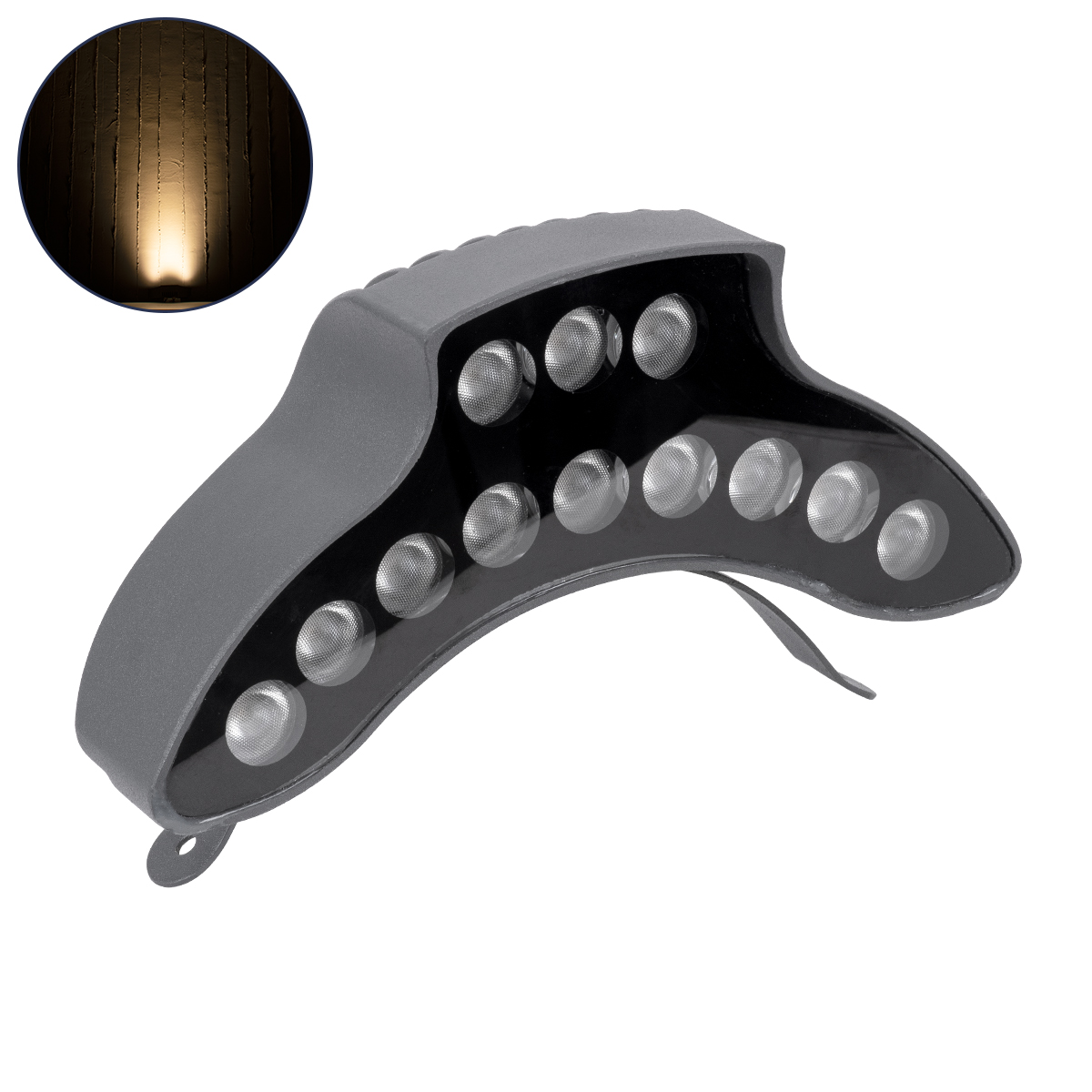 LEDTM® TREEPINA 90683 Κυρτή Μπάρα Φωτισμού Wall Washer για Φυτά - Δέντρα LED 12W 1320lm 30° DC 24V Αδιάβροχο IP65 Θερμό Λευκό 2700K Dimmable - Bridgelux SMD Chip - Γκρι Ανθρακί - Μ20.5 x Π5.5 x Υ12cm - 3 Χρόνια Εγγύηση - Image 2