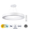 LEDTM® RA 61197 Μοντέρνο Κρεμαστό Φωτιστικό Οροφής LED 75W 8250lm 120° AC 220-240V IP20 Ρυθμιζόμενο Λευκό CCT με Χειριστήριο από 2700K έως 6000K Dimmable - Lumileds SMD Chip - Λευκό Ματ - Μ80 x Π80 x Υ8cm - 3 Χρόνια Εγγύηση - Image 2