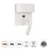 LEDTM® IBIS 61368 Μοντέρνο Φωτιστικό Τοίχου - Απλίκα Ξενοδοχείου Reading Light με Φορτιστή USB 3A LED 10W 1100lm 36° & 360° AC 220-240V IP20 Φυσικό Λευκό 4500K - Bridgelux COB Chip & TÜV SÜD Driver - Λευκό Ματ - Μ10 x Π6.1 x Υ18cm - 3 Χρόνια Εγγύηση - Image 2