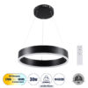 LEDTM® VENOM 61173 Μοντέρνο Κρεμαστό Φωτιστικό Οροφής LED 30W 3513lm 120° AC 220-240V IP20 Ρυθμιζόμενο Λευκό CCT με Χειριστήριο από 2700K έως 6000K Dimmable - Lumileds SMD Chip - Μαύρο Ματ - Μ40 x Π40 x Υ6.5cm - 3 Χρόνια Εγγύηση - Image 2