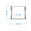LEDTM® SURFACE-PROFILE 70868-3M Προφίλ Αλουμινίου - Βάση & Ψύκτρα Ταινίας LED με Λευκό Γαλακτερό Κάλυμμα - Επιφανειακή Χρήση - Πατητό Κάλυμμα - Λευκό - 3 Μέτρα - Πακέτο 5 Τεμαχίων - Μ300 x Π2.3 x Υ2cm - Image 8